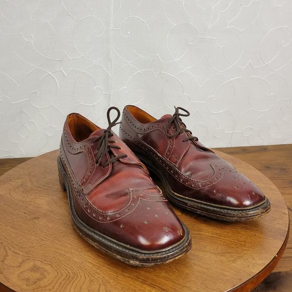 The British Isles Collection Men's Oxford Shoes SZ 10 Leather Lace Up Almond Toe - Picture 5 of 9